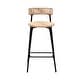 preview thumbnail 5 of 28, Hand Woven Bar Stools with Back Set of 2 Paper Rope Round Barstools with Footrest for Kitchen Island & Dining Rooms