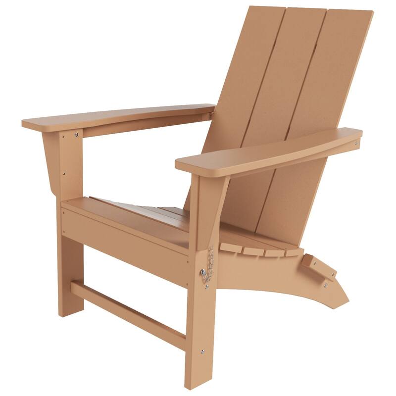 Shoreside Modern Poly Folding Eco-Friendly All Weather Adirondack Chair (Set of 8)
