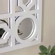 preview thumbnail 3 of 3, 29.5" White Framed Geometric Openwork Rectangular Wall Mirror