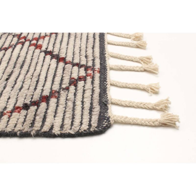 ECARPETGALLERY Hand-knotted Tangier Grey Wool Rug - 2'11 x 4'11