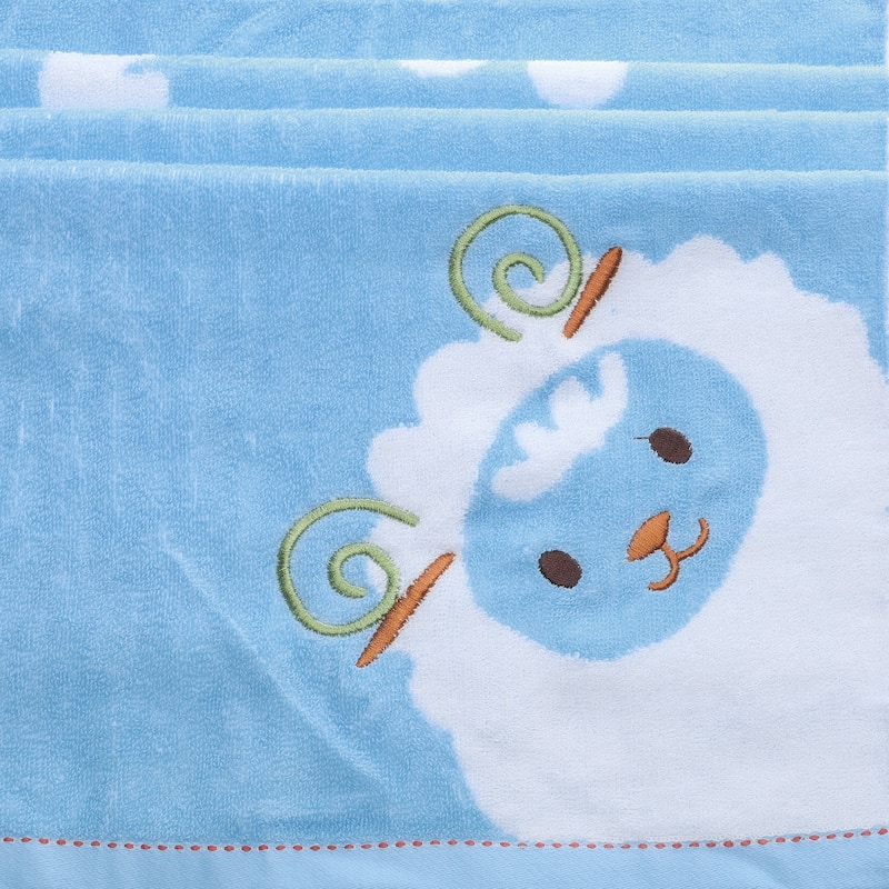 Cotton 2 Piece Bath Towel Set, Highly Absorbent and Quick Dry Cartoon Pattern Towels for Bathroom 28" x 56" - Blue_2