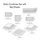 preview thumbnail 7 of 5, Full boho comforter set navy sheet set polyester bed sheets