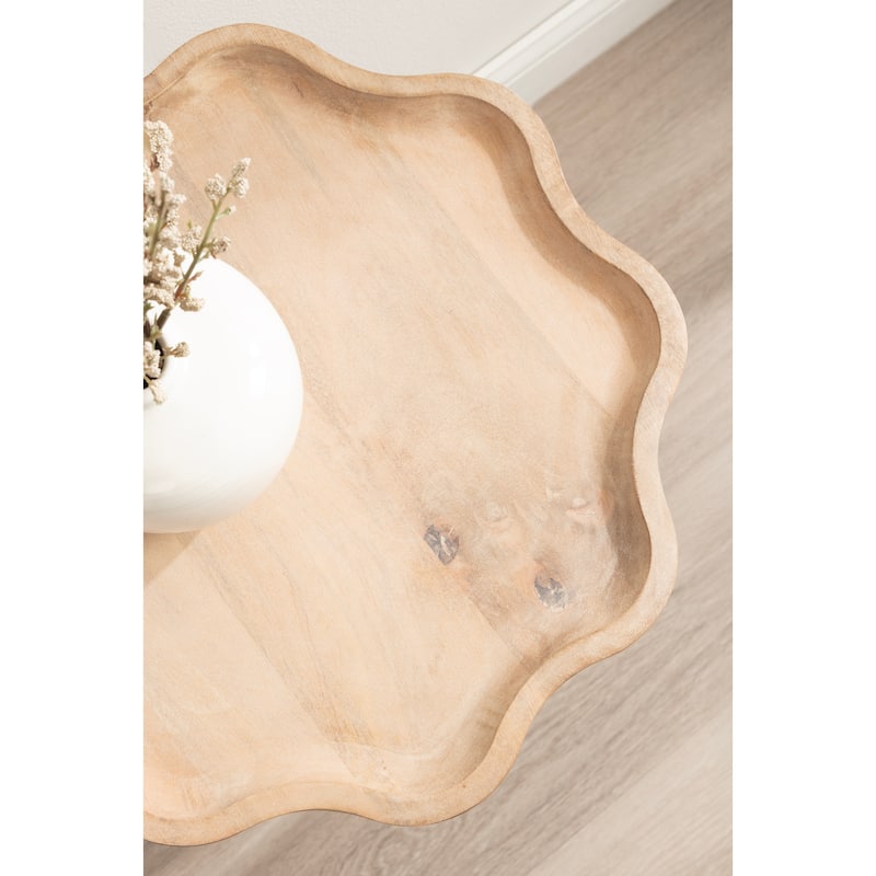 Kate and Laurel Alezar Scallop Wood Side Table