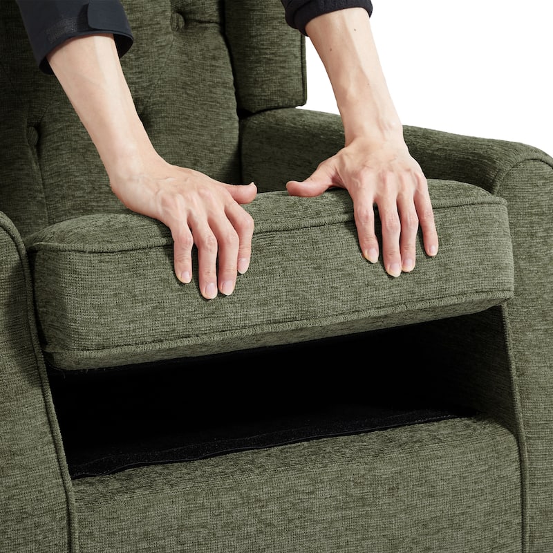 Modern Button Tufted Wingback Accent Chair Upholstered Armchair