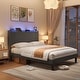 preview thumbnail 62 of 73, Queen/ Full Vertical Channels Upholstered Bed with Wingback Headboard
