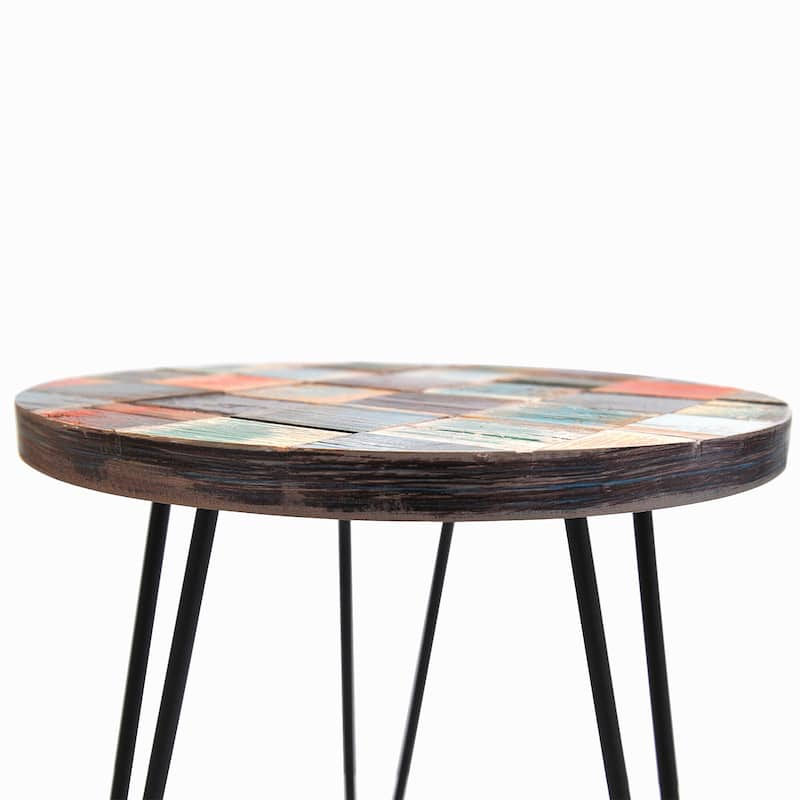 Greenage Reclaimed Wood End Table Living Room Night Stand Use