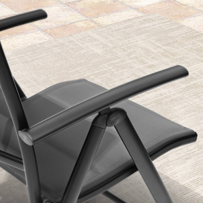 Pellebant Patio Folding Dining Chairs Aluminum Padded Adjustable