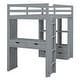 preview thumbnail 9 of 19, Full Size Loft Bed with Large Shelves,Writing Desk and LED Light