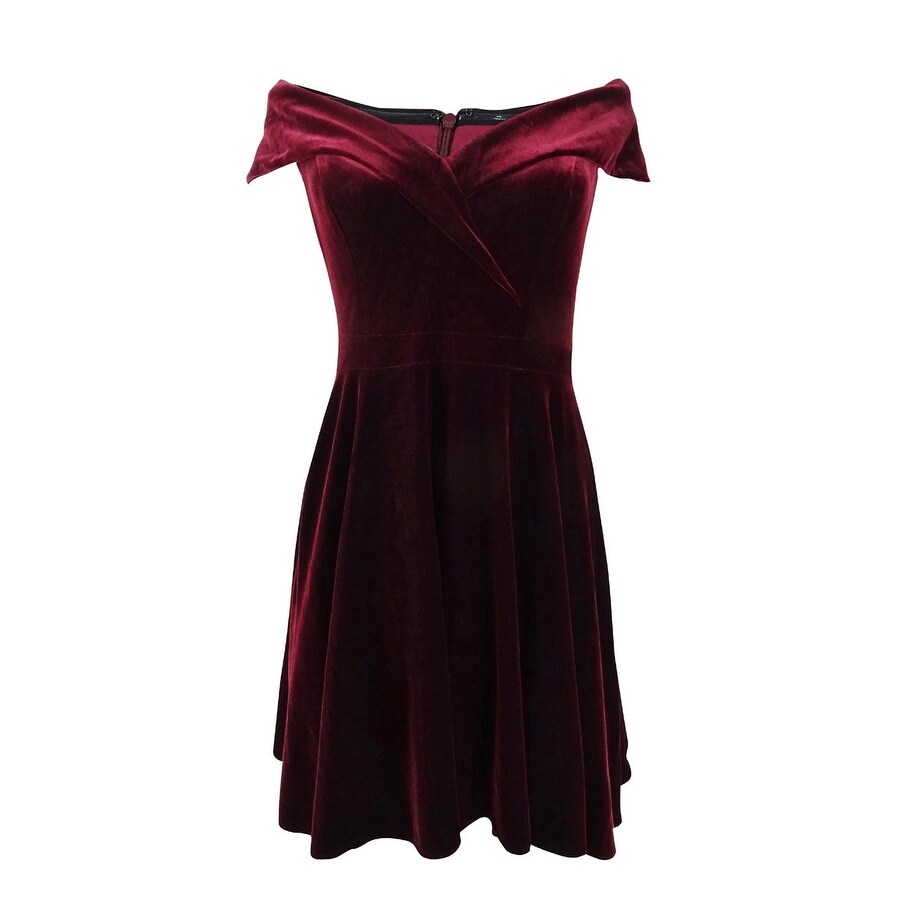 velvet fit and flare dress