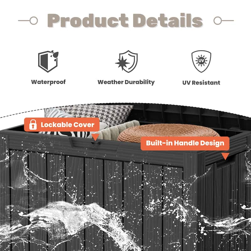 45 Gal. Resin Outdoor Patio Storage Deck Box