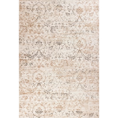 Domani Ekaterina Beige Vintage Scroll Area Rug