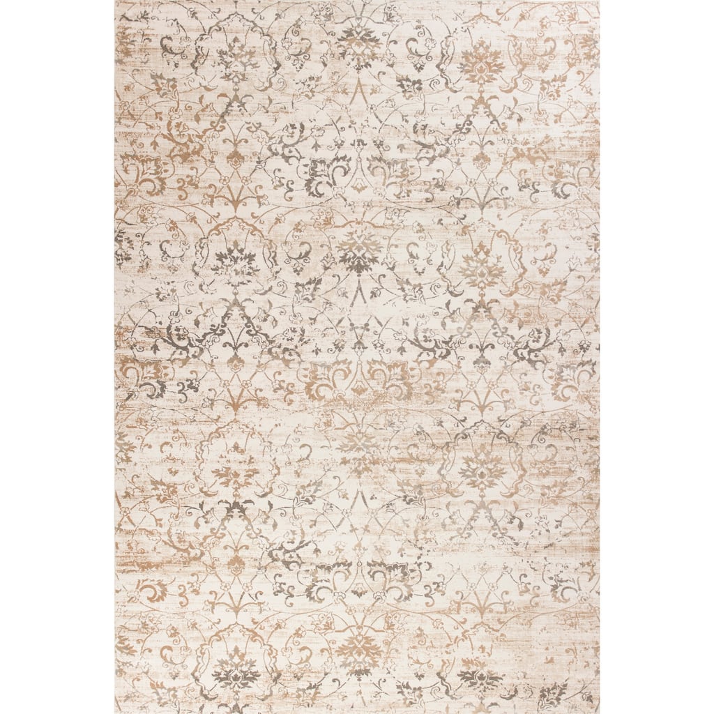 Domani Ekaterina Beige Vintage Scroll Area Rug
