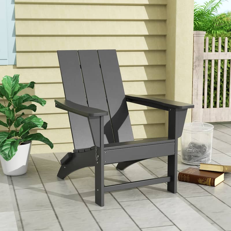 Shoreside Modern Eco-Friendly All Weather Commercial-Residential Folding Adirondack Chair