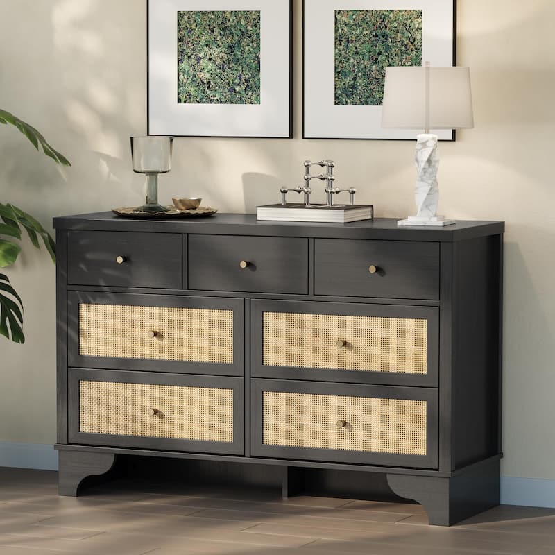 Dresser for Bedroom with 7 Drawers, 7 Drawers Double Dresser