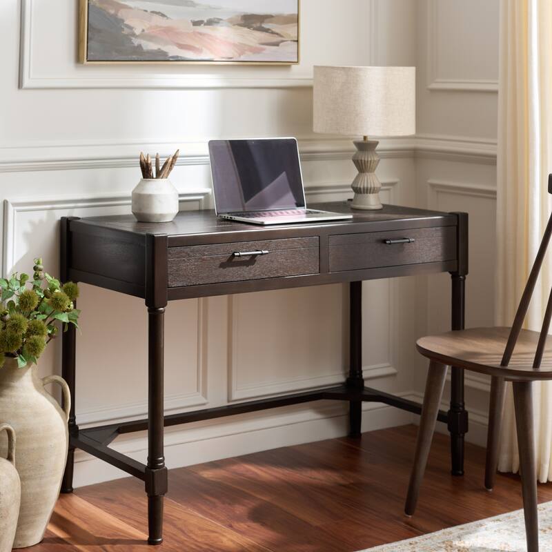 SAFAVIEH Zennure White Washed Grey Writing Desk