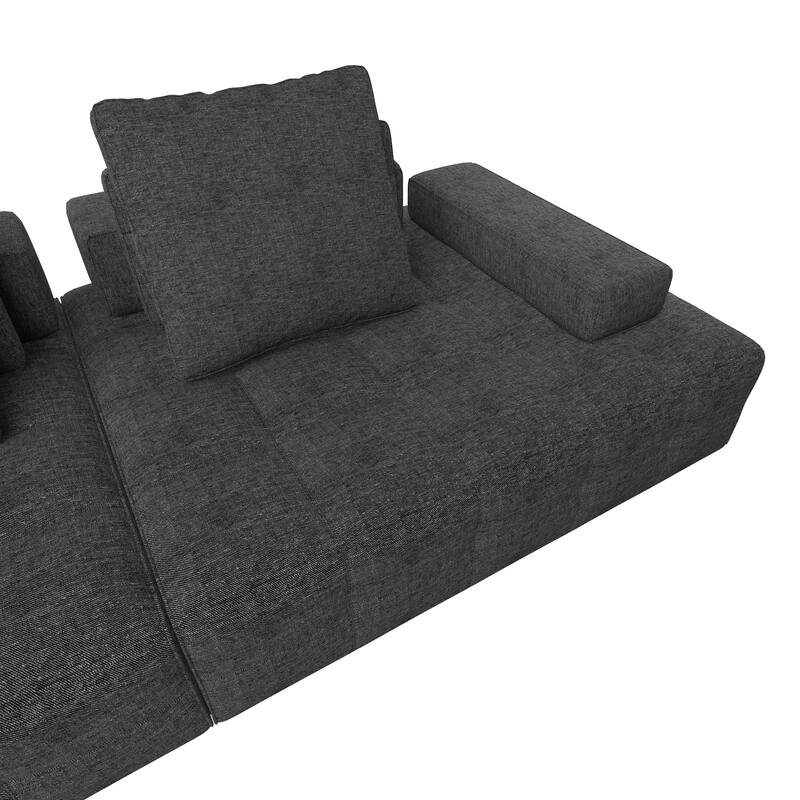 Extra Deep Seat Loveseat Sofa Modular Couch with 2pc Chaise Lounge