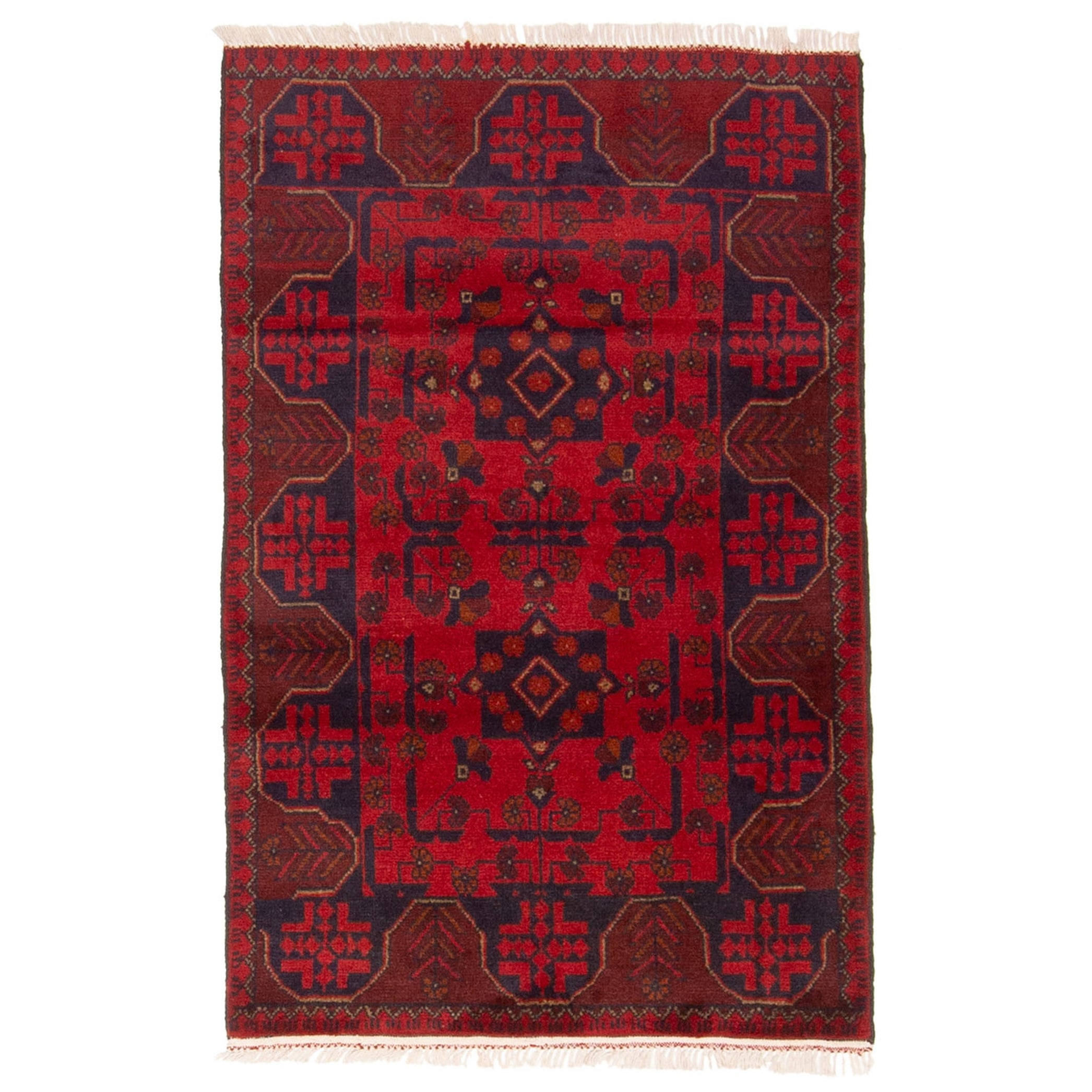 ECARPETGALLERY Hand-knotted Finest Khal Mohammadi Red Wool Rug - 2'8 x 4'1