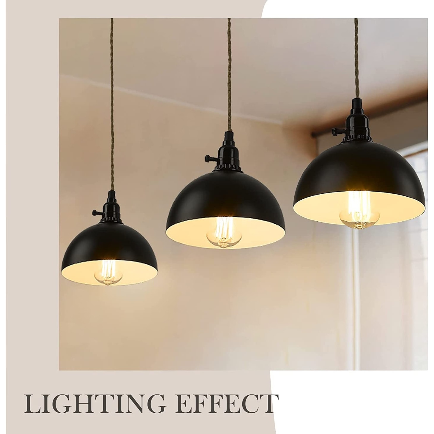 REVERIE 300×3 雑貨 インテリア 3-Light Pendant Light with Plug in Cord,Industrial Hanging Lamps