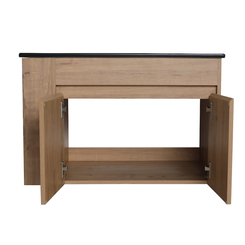 30 inch Wood Wall-Mounted Bathroom Vanity Set with Integrated Ceramic Sink