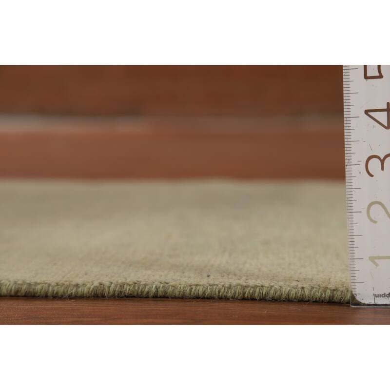 Hand Knotted Oriental 100% Wool Carpet Modern Modern Green Gabbeh Runner Rug - 9' 4'' X 2' 7''