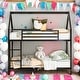 preview thumbnail 17 of 30, Stylish & Timeless Design Twin over Twin House Bunk Bed with Built-in Ladder, Sturdy Construction & Safety Guaranteed, White Black