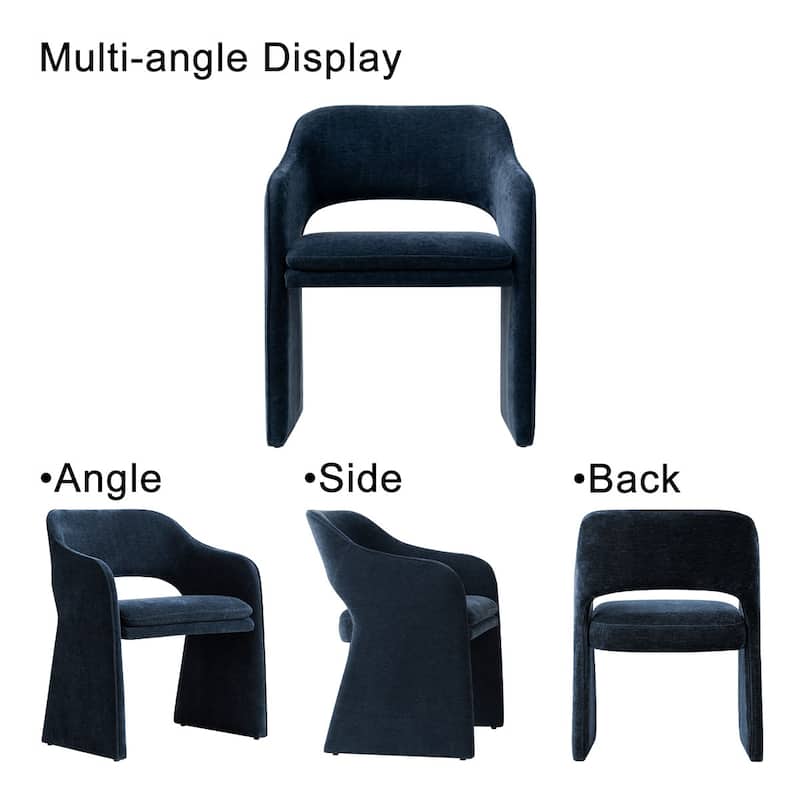 Chenille Upholstered Dining Armchair (Set of 2)