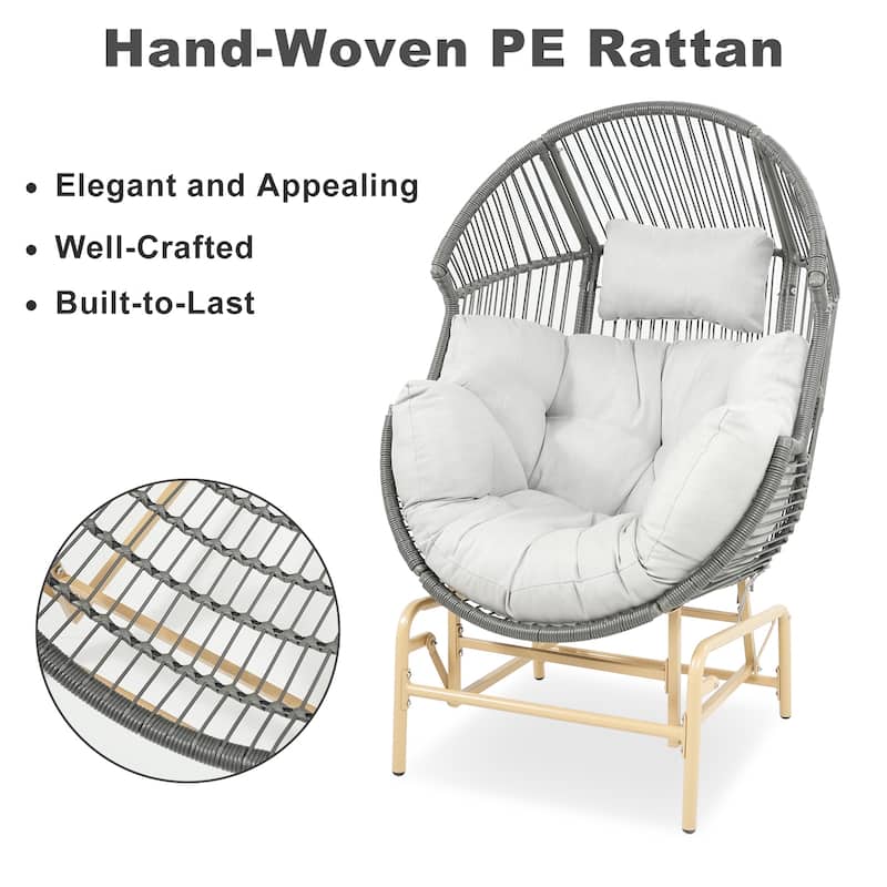 Outdoor Oversized Gilder Egg Chair with Cushion