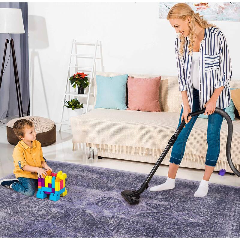 MAVAL Anthracite Washable Non-Shedding Area Rug