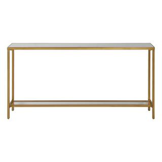 Uttermost Hayley 60 Inch Wide Metal Console Table with Mirrored Top