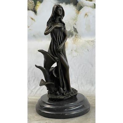 Gaia Earth Mother Female Figure Bronze Statue Sculpture Signed Original 11 Inches X 6 Inches