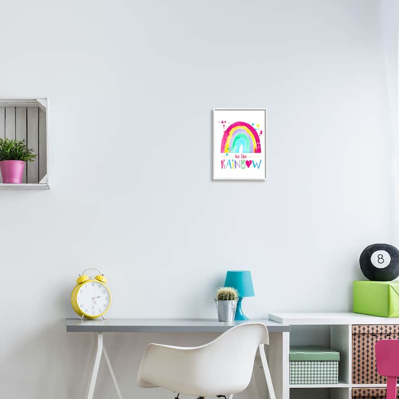 Stupell Modern Rainbow Splash Framed Giclee Art Design by Enya Todd