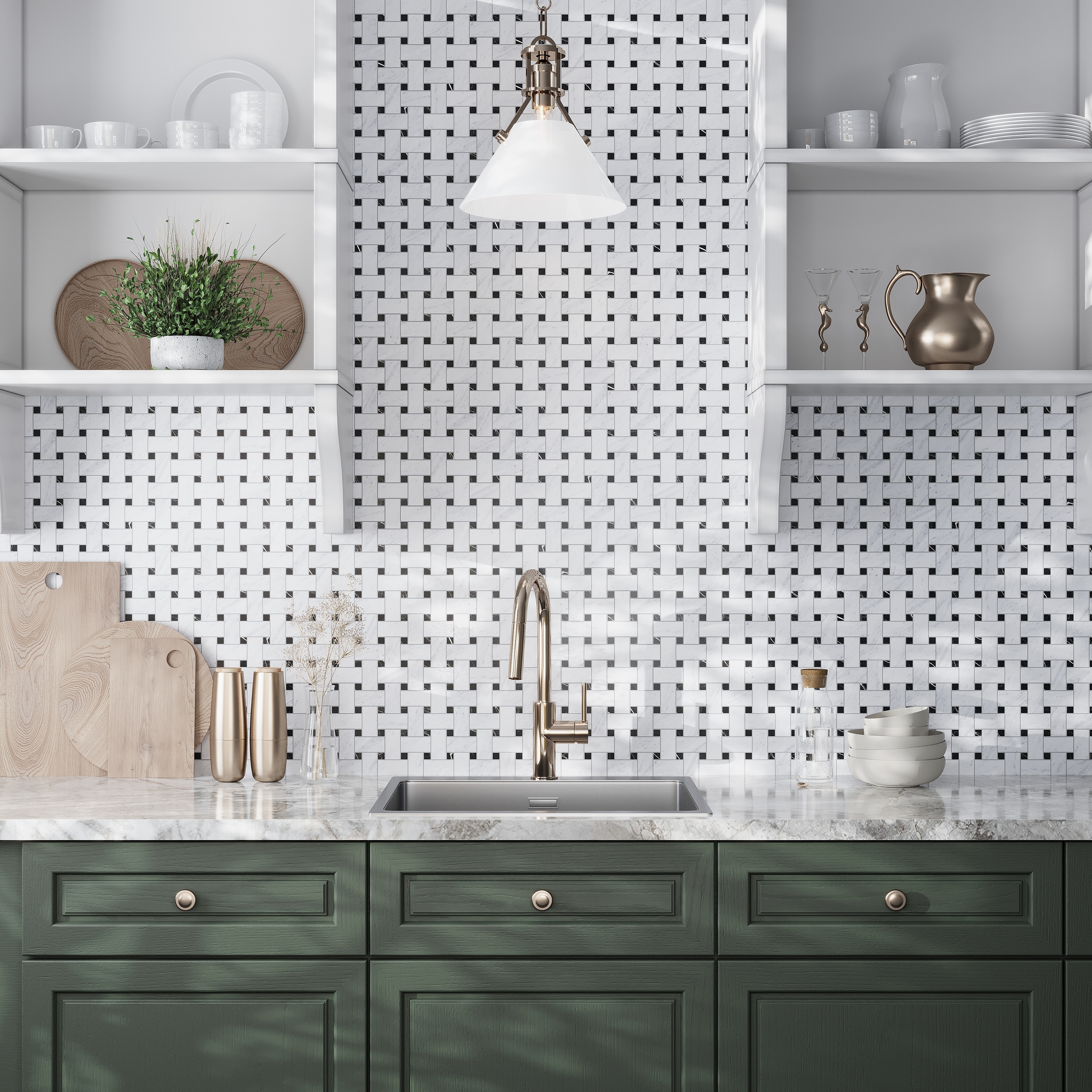 Regalia 12x12 in. Matte Gres Porcelain Basketweave Mosaic Wall and Floor Tile (5.82 sq ft/case, 6-Pack)