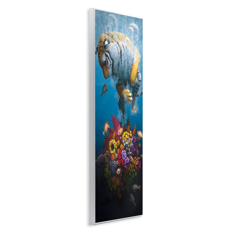 Stupell Curious Tiger & Underwater Bouquet Wall Plaque Art Design By Heather Gauthier