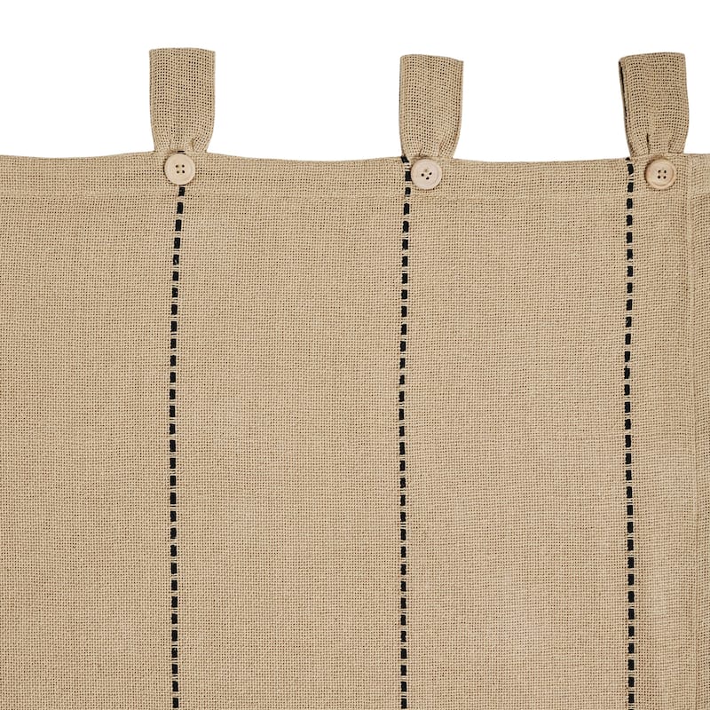 Stitched Burlap Natural Short Panel Set of 2 63x36