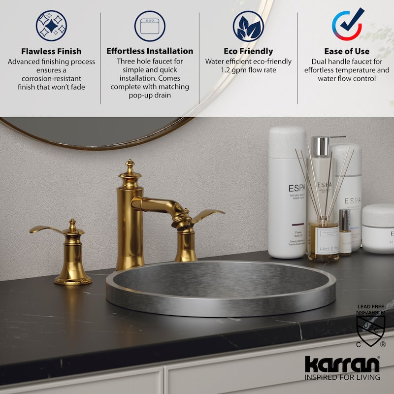 Karran USA KBF474 Vineyard 1.2 GPM Widespread Bathroom Faucet