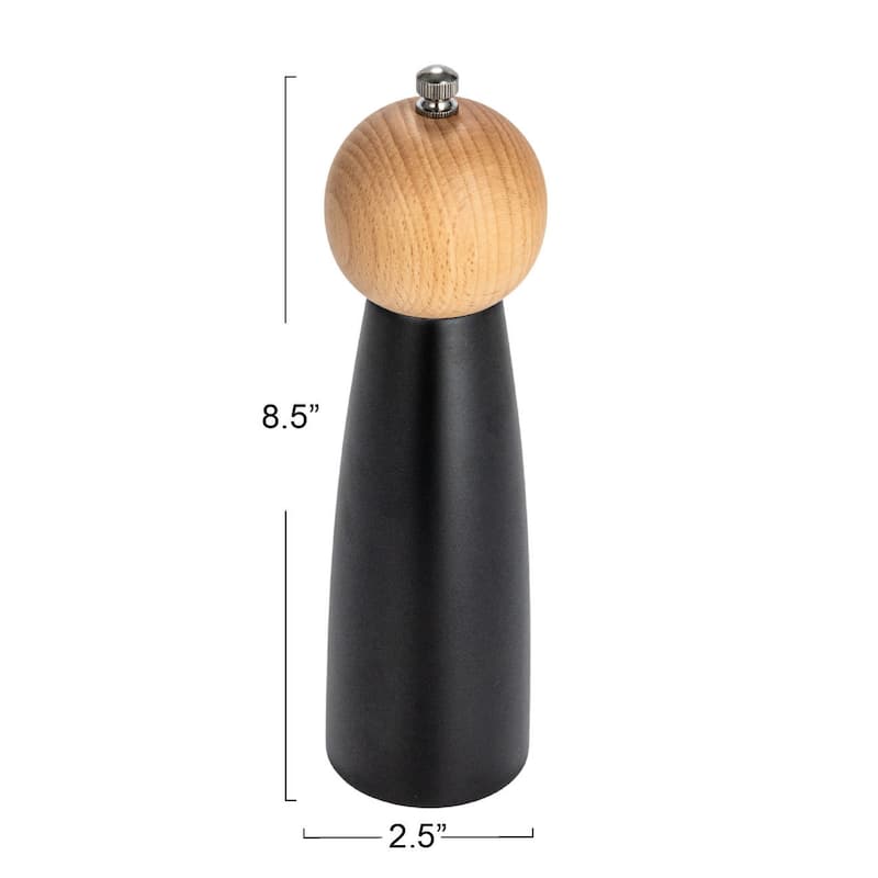 Two-Tone Rubberwood Salt and Pepper Mill