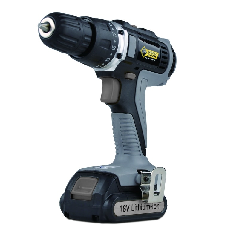 Steel Grip 18 volt 3 8 in. Cordless Drill Kit Battery Charger