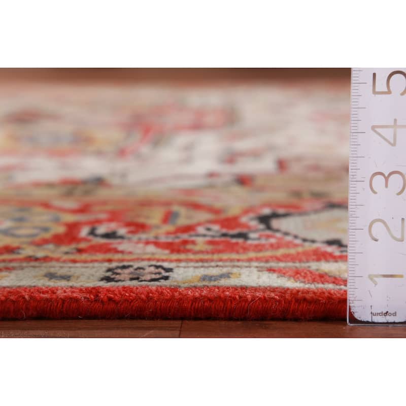Hand Knotted Oriental 100% Wool Carpet Traditional Medallion Beige & Ivories Heriz (serapi) Area Rug - 9' 10'' X 7' 11''