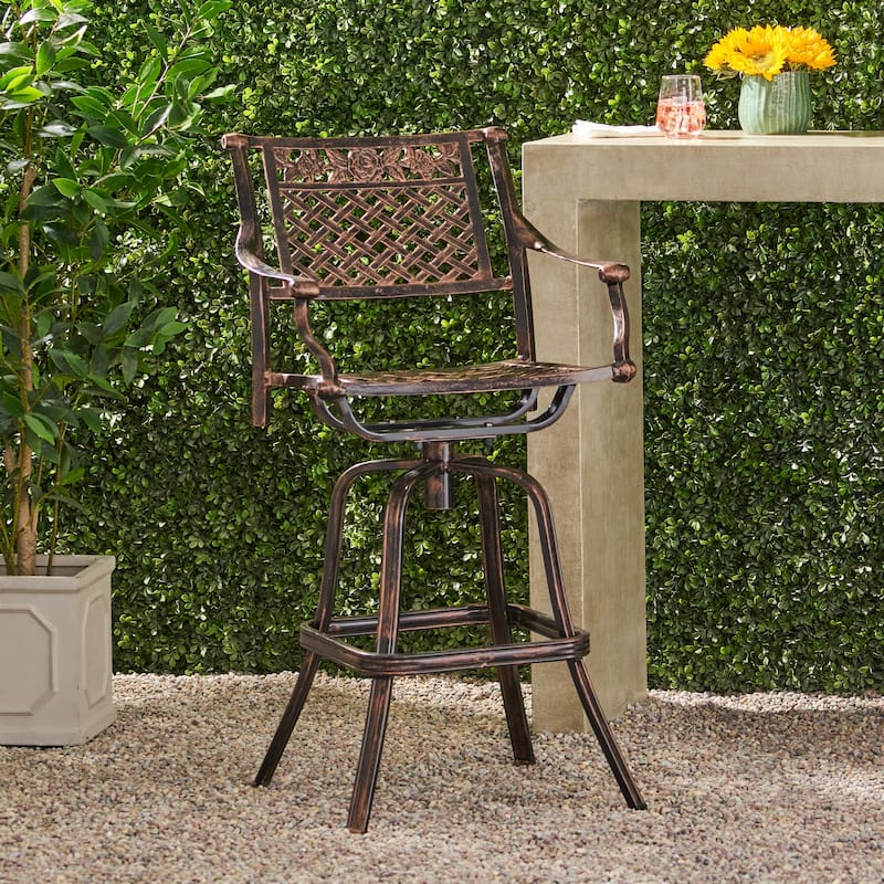 Sebastian Cast Aluminum Barstool by Christopher Knight Home