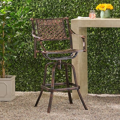 Sebastian Cast Aluminum Barstool by Christopher Knight Home