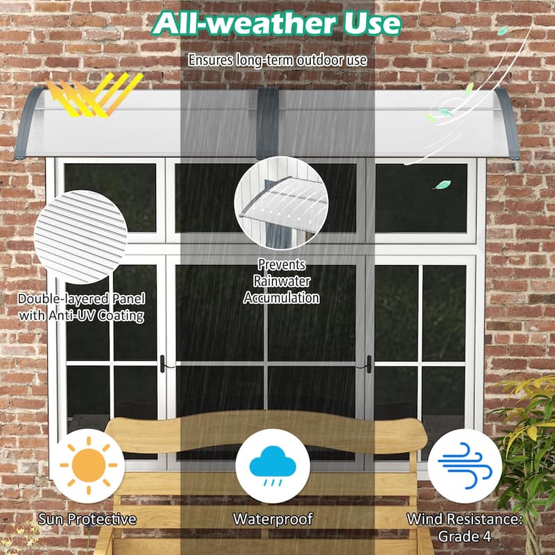 Costway 48" x 40" Window Outdoor Awning Door Canopy Exterior Awning - See Details