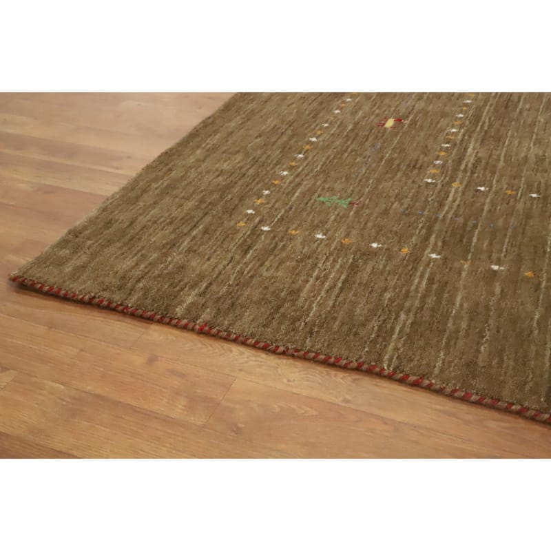 Hand Knotted Oriental 100% Wool Carpet Tribal Animal Pictorial Brown Gabbeh Area Rug - 12' 0'' X 11' 9''