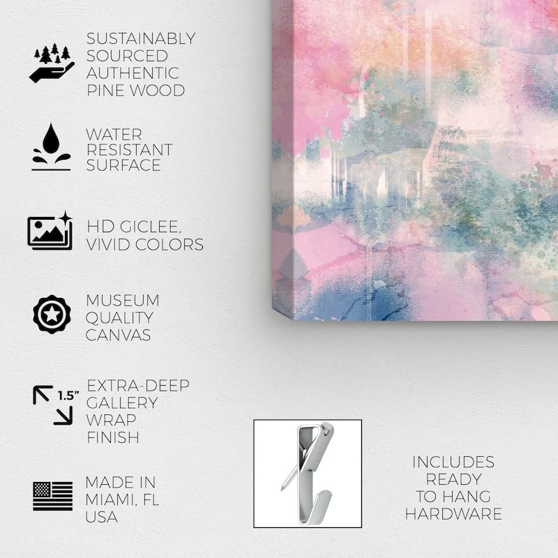 Wynwood Studio Abstract Sancerre Pink and Light Pink Modern & Contemporary Wall Art Canvas Print