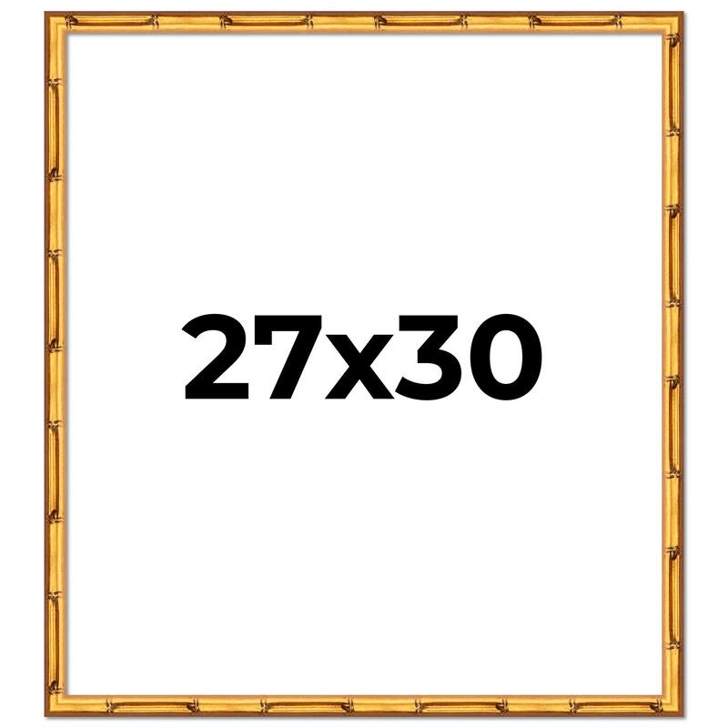 27x30 Frame Gold Bamboo Solid Wood Picture Frame | 1 Inch Moulding