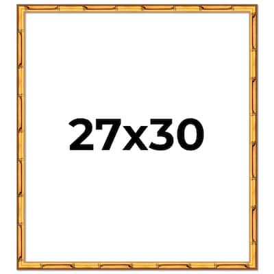 27x30 Frame Gold Bamboo Solid Wood Picture Frame | 1 Inch Moulding