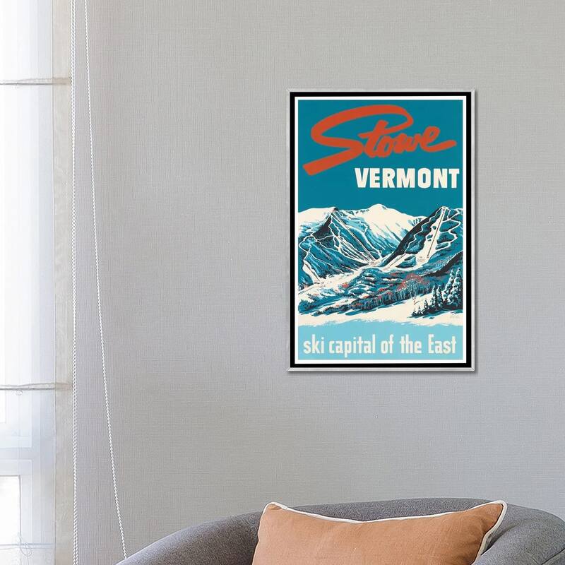 iCanvas "Stowe, Vermont- Ski Capital Of The East" by Unknown Artist Framed