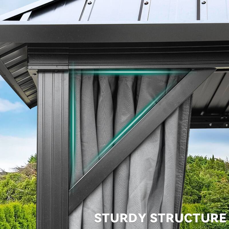 12 Ft. W x 10 Ft. D Aluminum Patio Gazebo