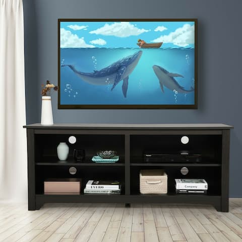 Rustic 58" Wooden TV Stand for TVs Media Console Storage Cabinet Entertainment