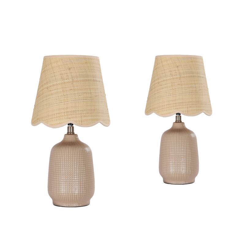 Traditional Ceramic Woven Table Lamp for Living Room