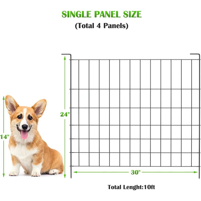 Decorative Garden Fence Outdoor 24in x 10ft